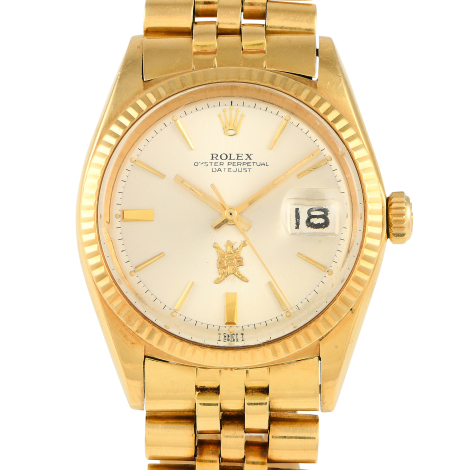 Rolex Datejust Khanjar Dial Yellow Gold Watch 1600