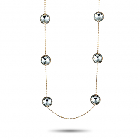 Swarovski Globe Strandage Rhodium-Plated Crystal Long Necklace