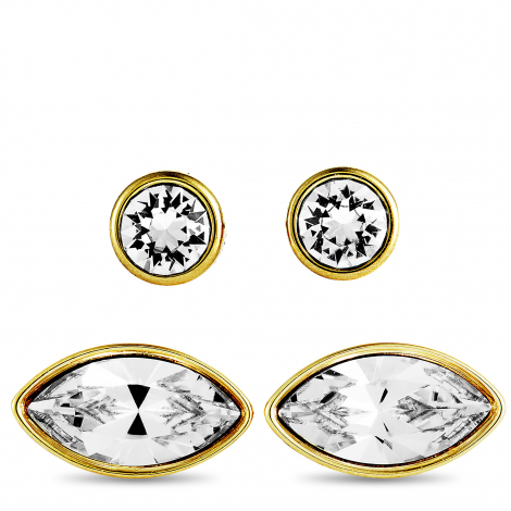 Swarovski Harley Gold-Plated and Crystal Pierced Earrings Set