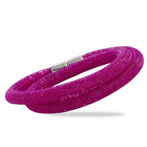 Swarovski Stardust Fuchsia Double Bracelet 5089833-M - Medium