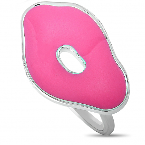 Swatch Pinussina Stainless Steel and Pink Resin Ring