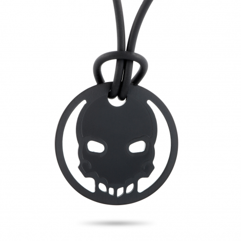 Swatch Skull Black Stainless Steel Pendant Necklace