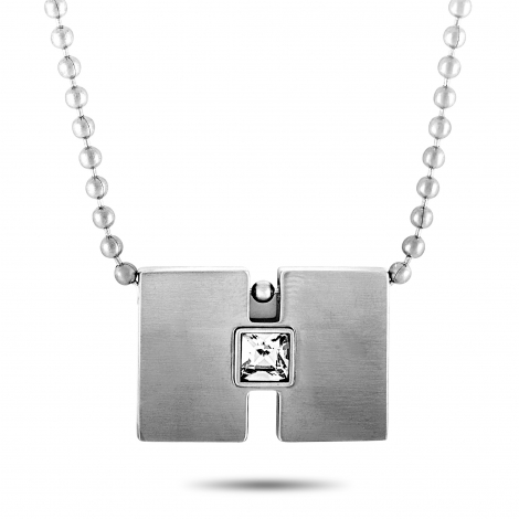 Swatch Topic Path Stainless Steel and Smoky Crystal Necklace